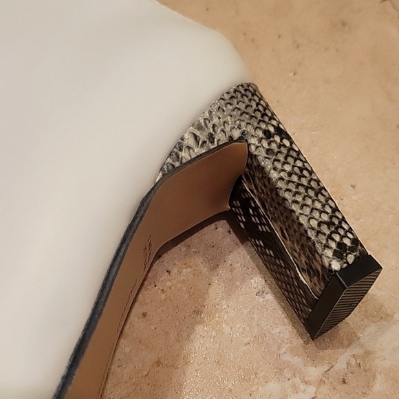 NEW! FRENCH CONNECTION Tall Liv Boots Snakeskin Heel Zipper Accent 6. - Picture 4 of 9